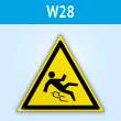 Знак W28 «Осторожно! скользко» (пластик, сторона 200 мм)